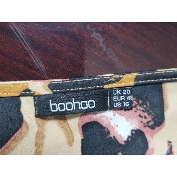 Boohoo Women's Plus Size Satin Leopard Print Cami Playsuit Sleeveless Size 16 US - Picture 11 of 11